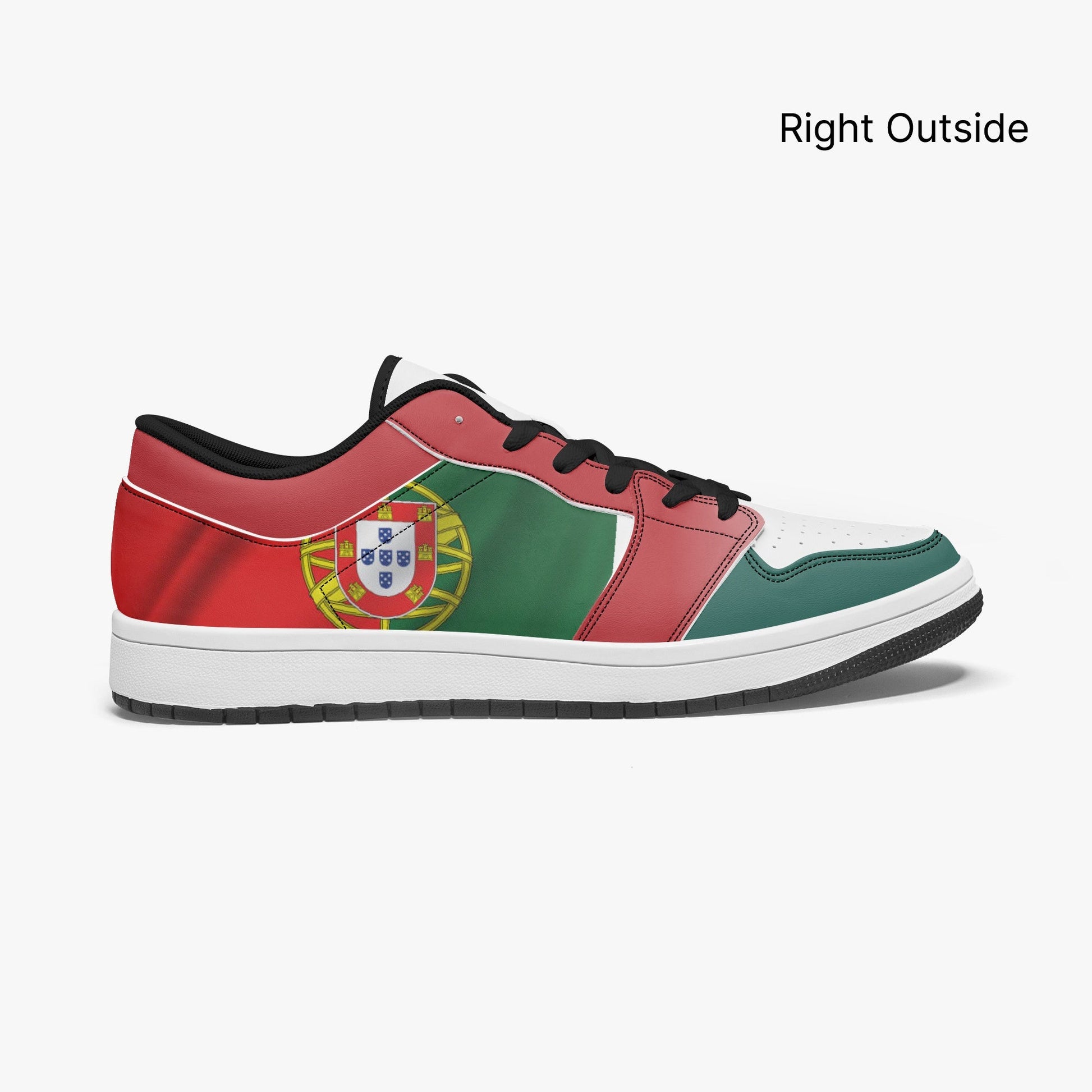 right outside view of low-top sneakers - black