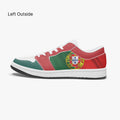 left outside view of low-top sneakers - white