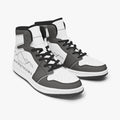 black & white high-top leather sneakers