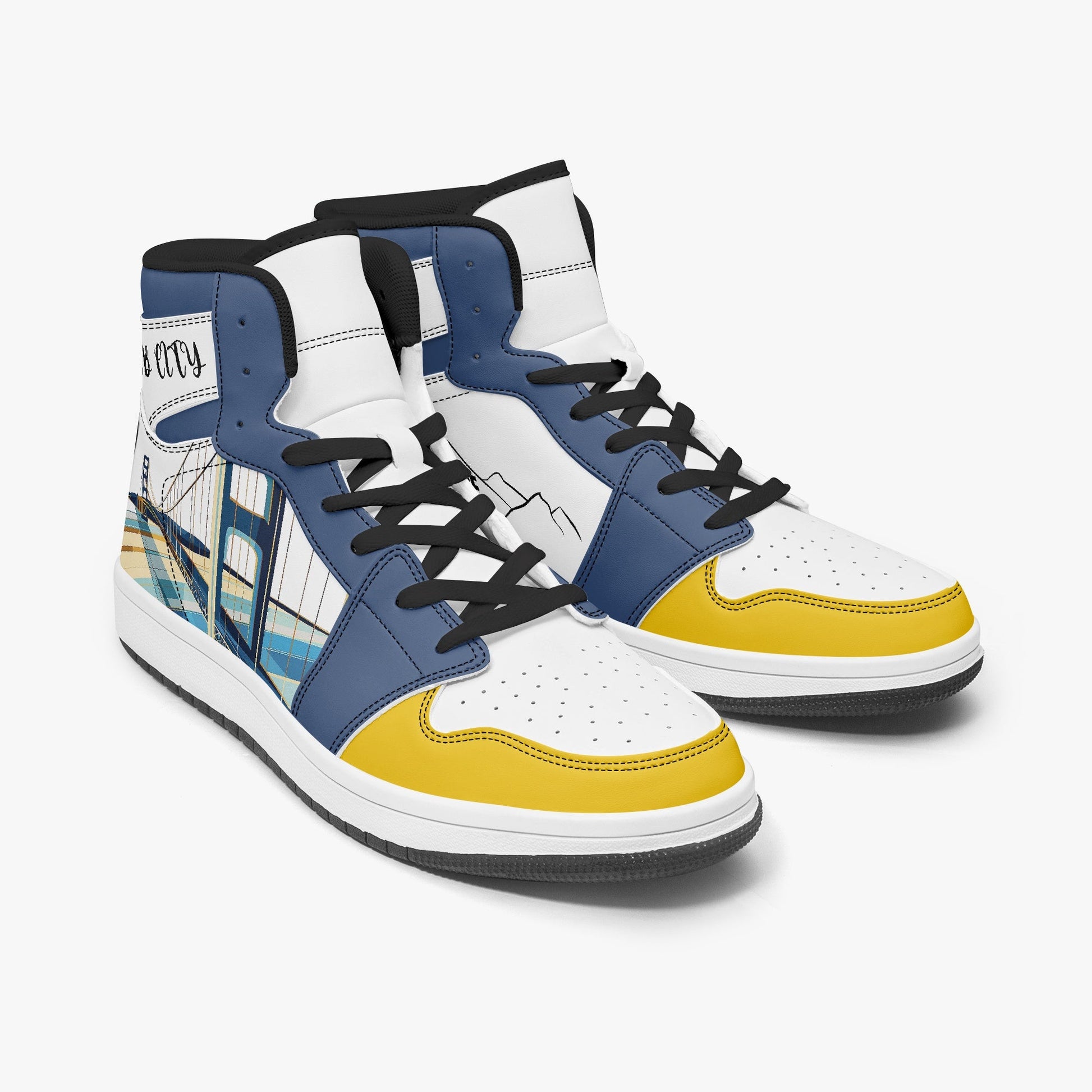 AJ1 High-Top Leather Sneakers