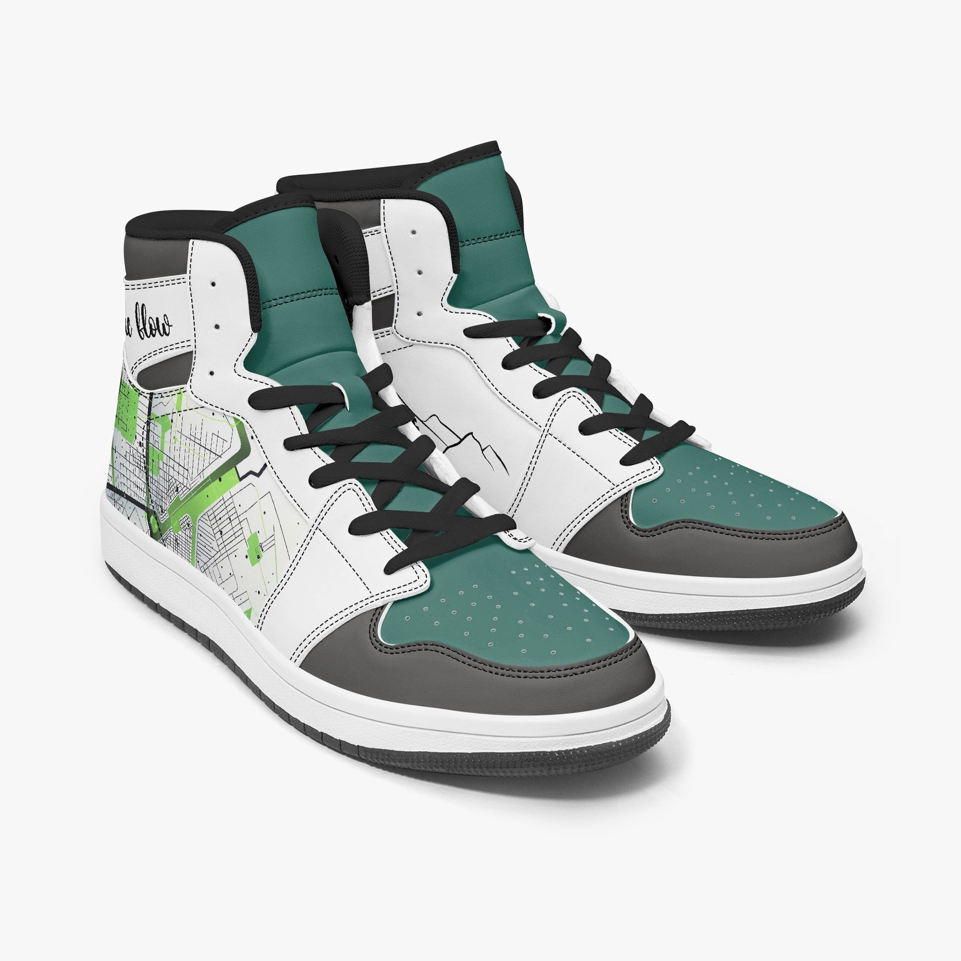 AJ1 High-Top Leather Sneakers