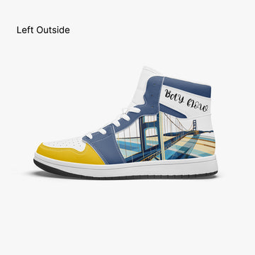 AJ1 High-Top Leather Sneakers