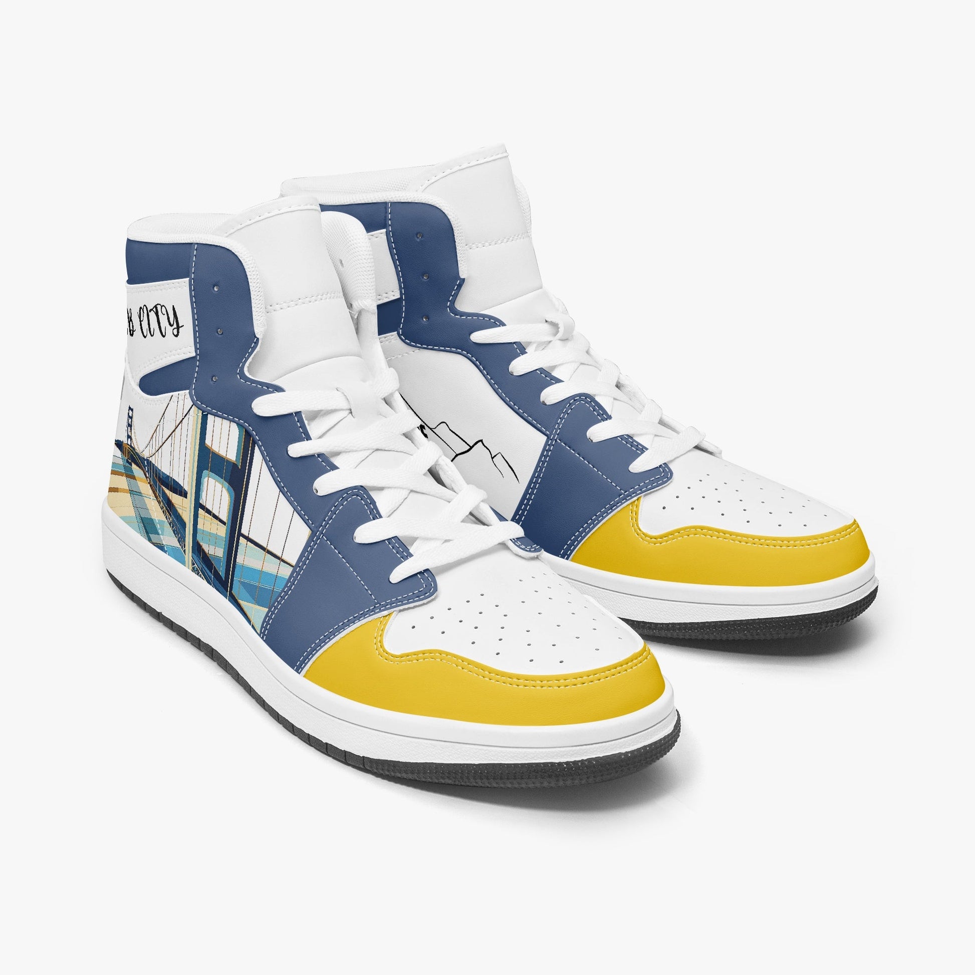 AJ1 High-Top Leather Sneakers