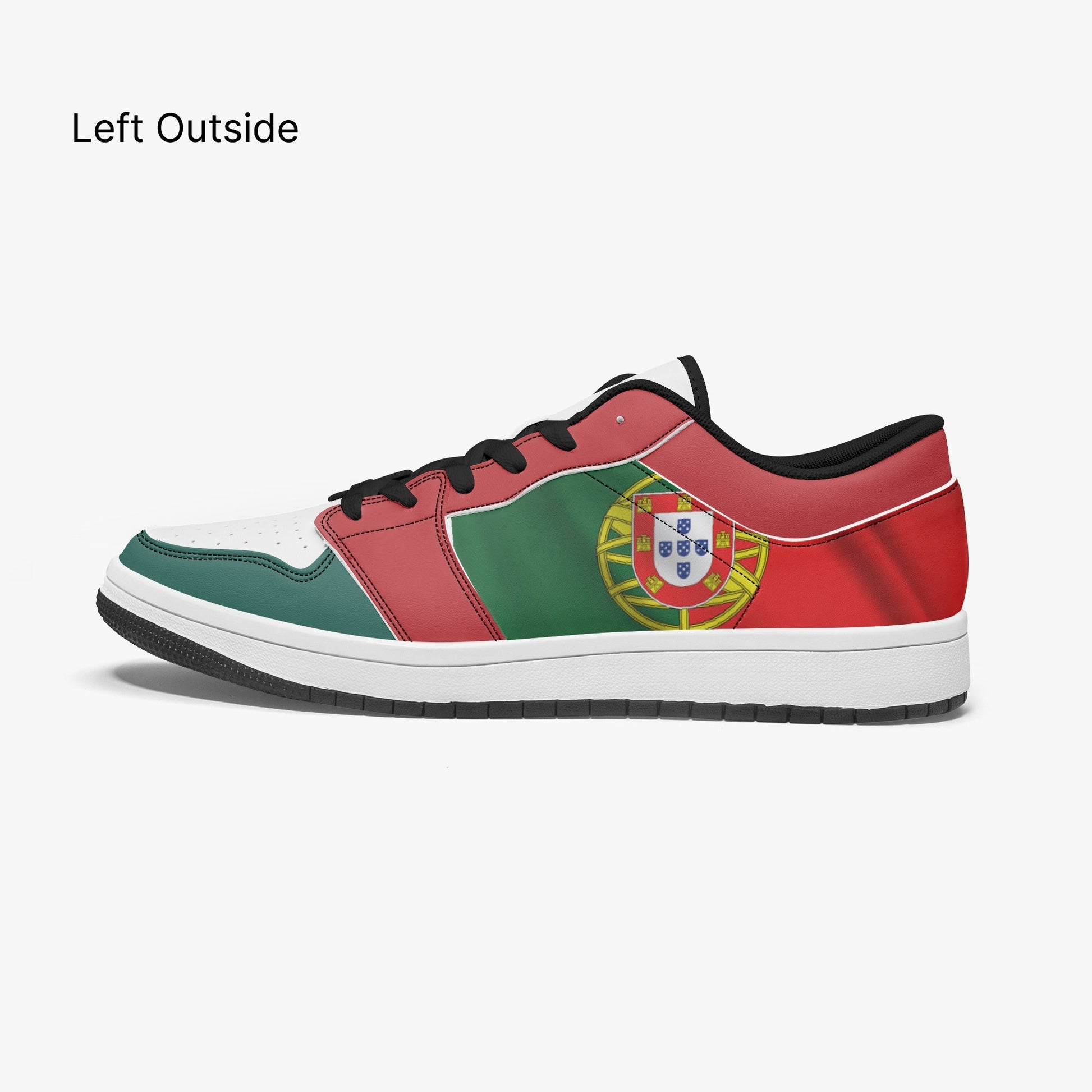 left outside view of low-top sneakers - black