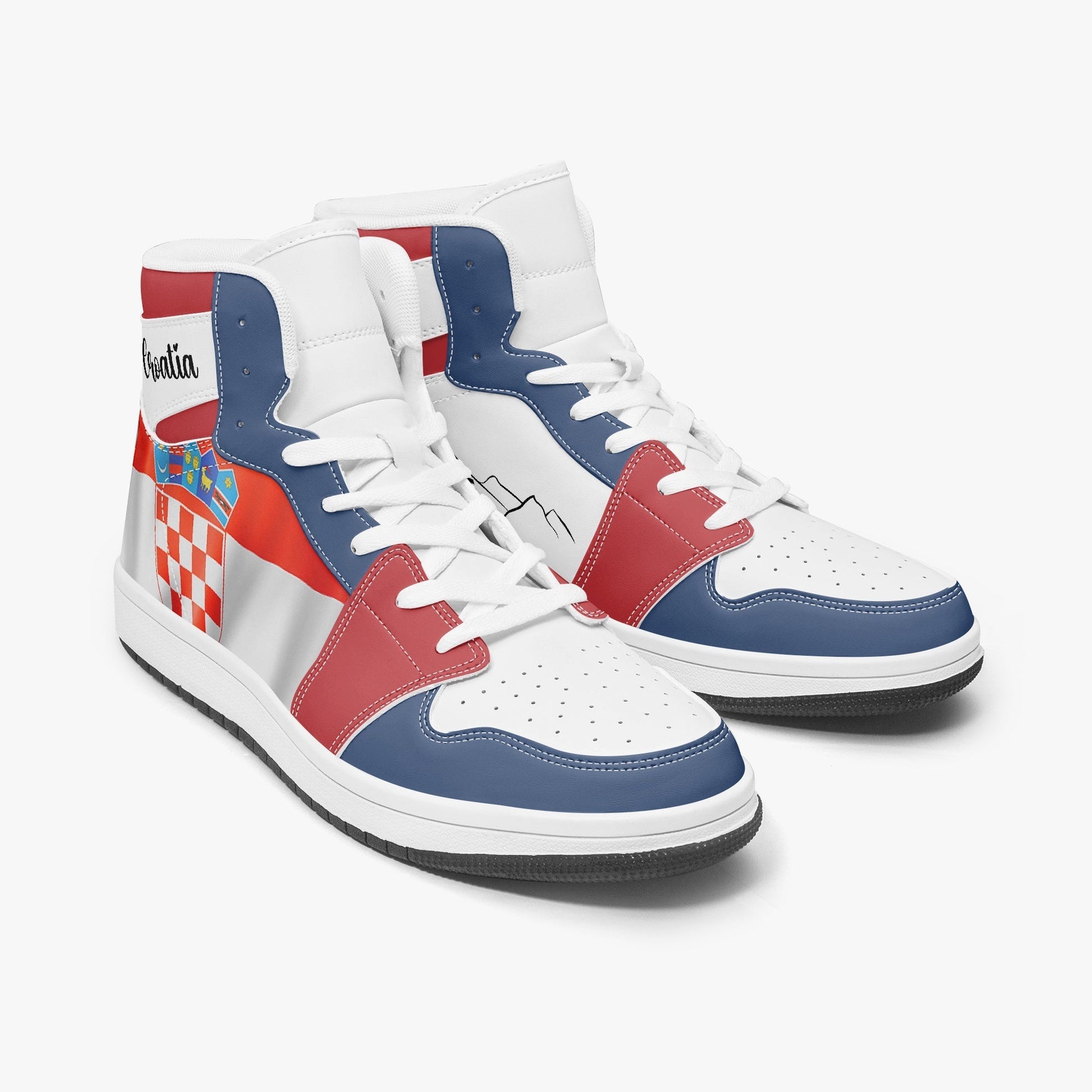 AJ1 High-Top Leather Sneakers