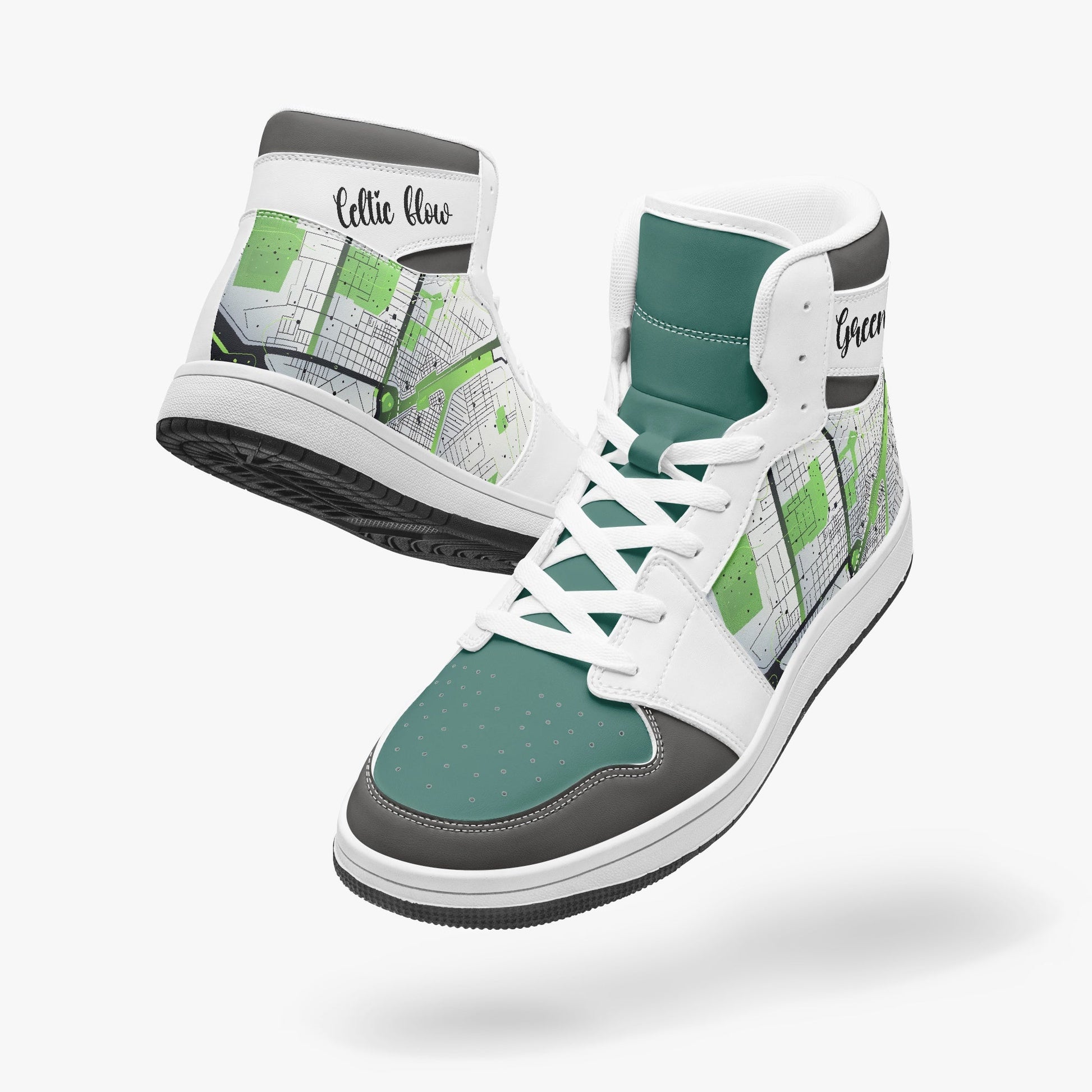 AJ1 High-Top Leather Sneakers