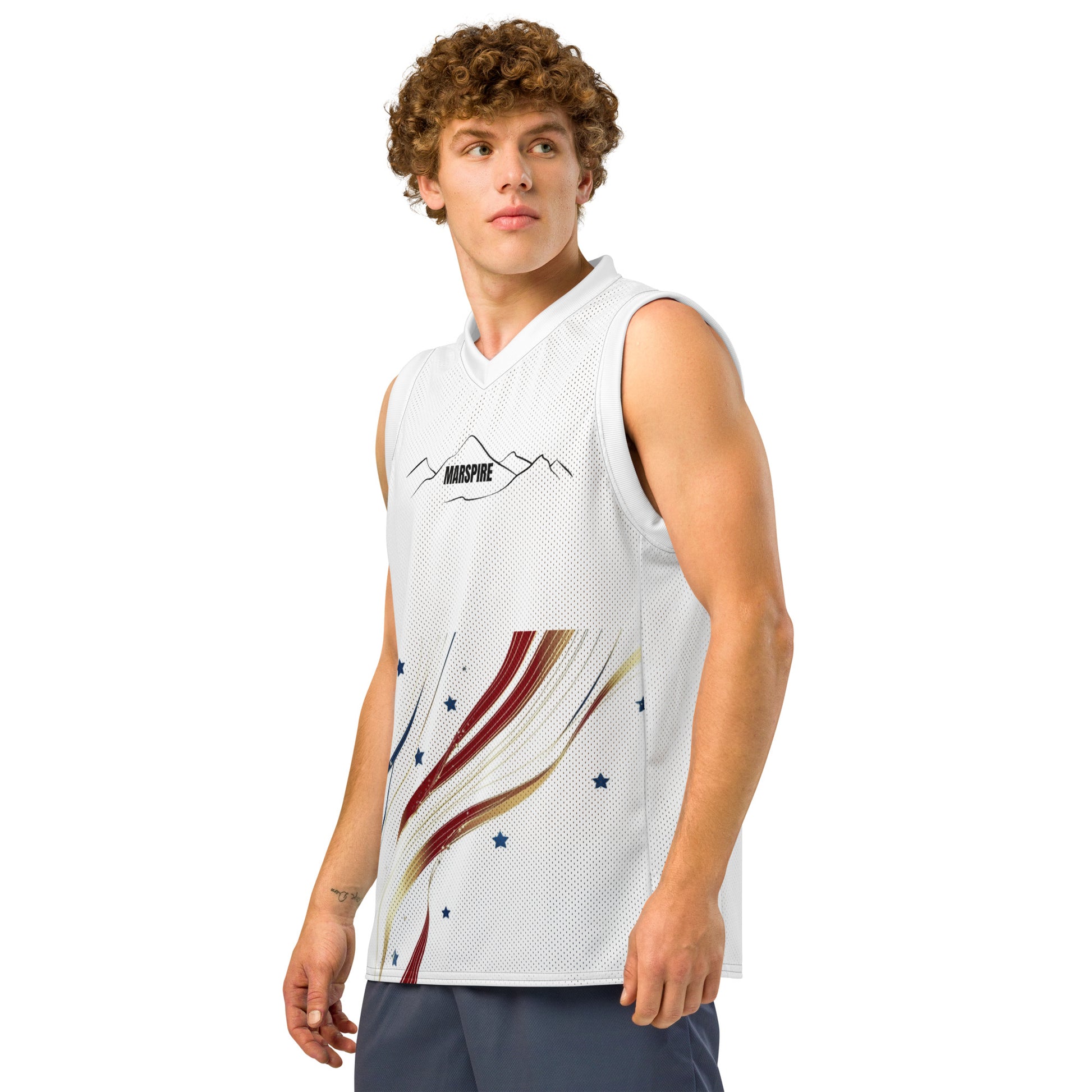 left view of youth basketball jersey