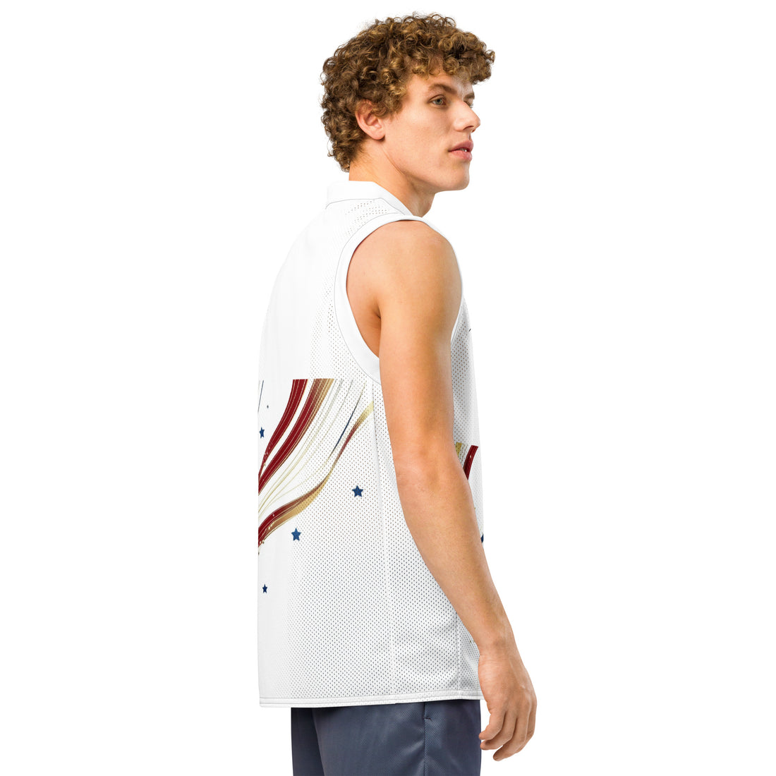 right view of youth basketball jersey