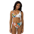 front view of woman wearing retro high-waisted bikini