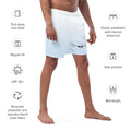 right view of mens white swim trunks