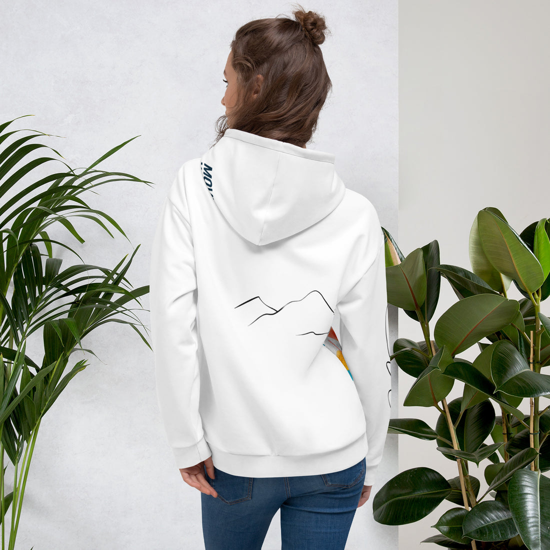 white hooded sweatshirt - back