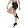left view of black shorts men with one leg raised