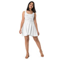 front view of white skater dress