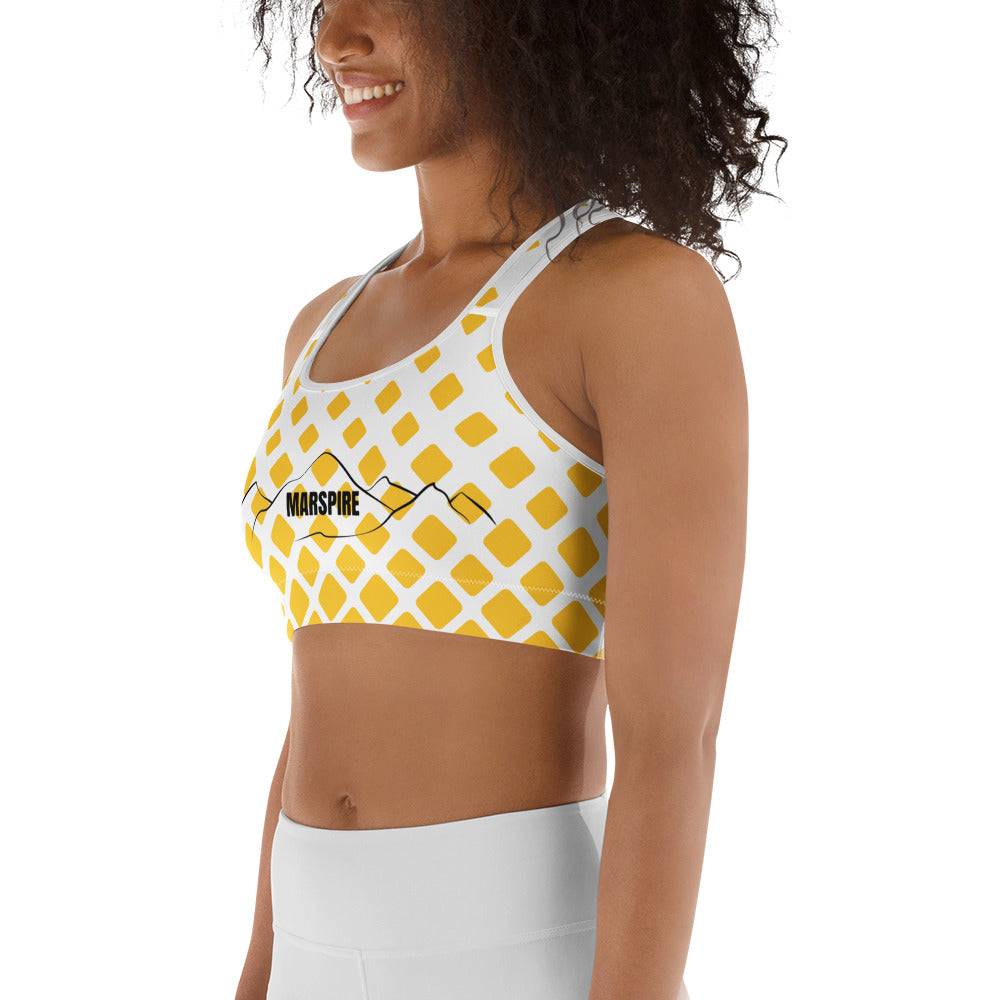 left view of seamless sports bra