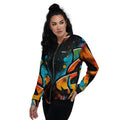side view of black bomber jacket