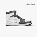 right outside of high-top leather sneakers