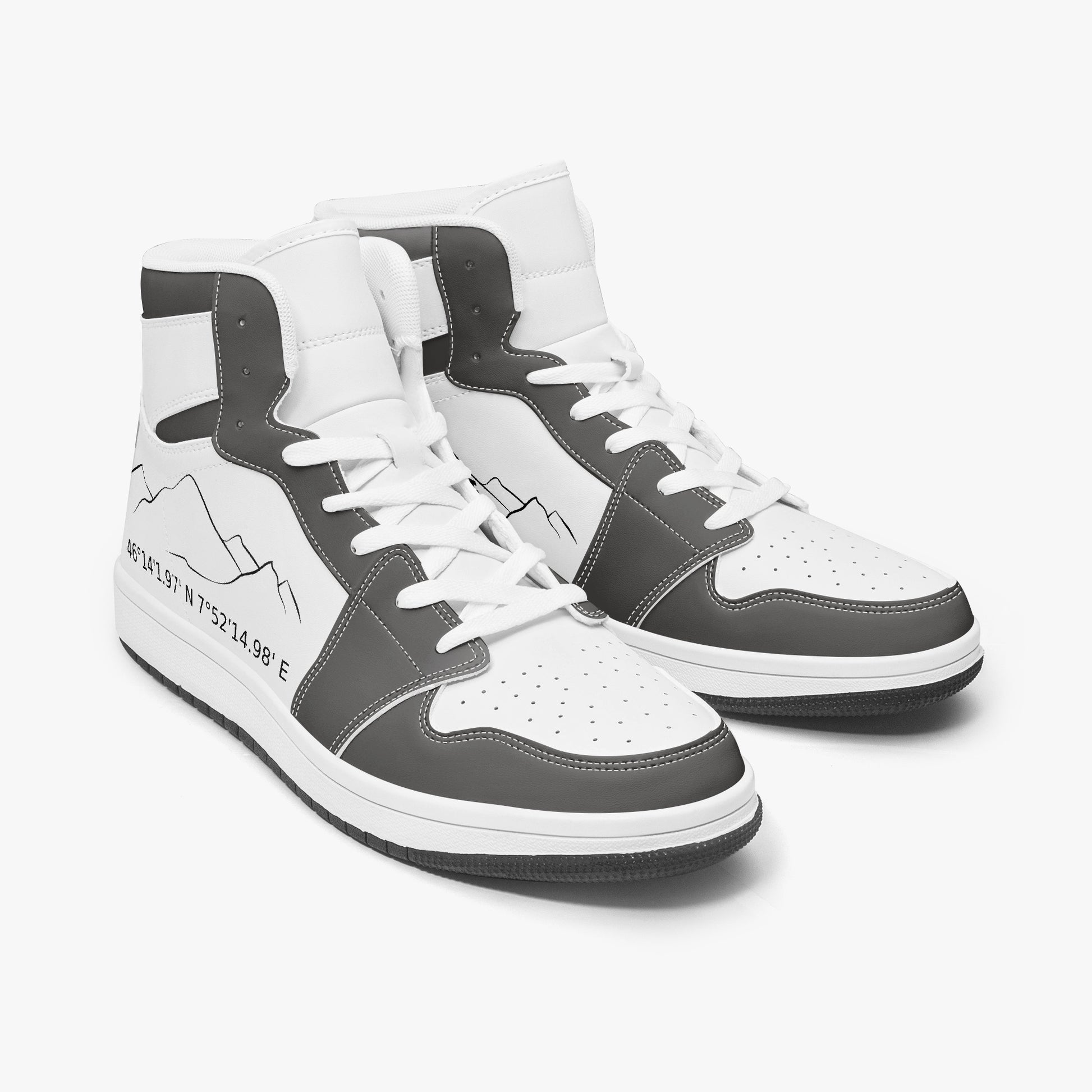 pair of high-top leather sneakers