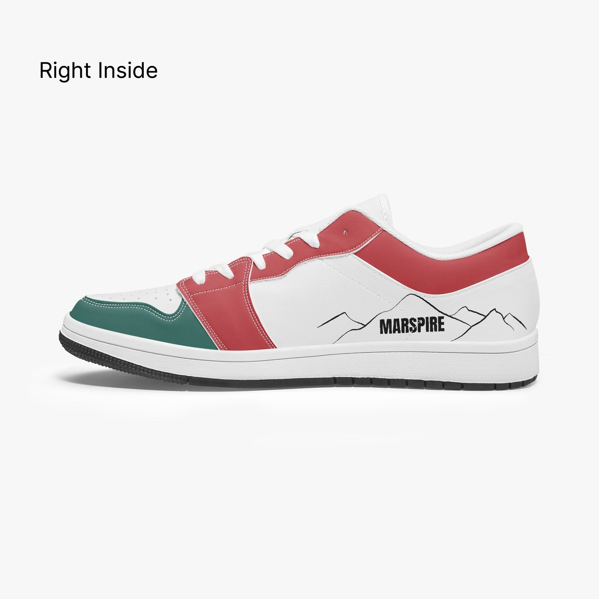 right inside view of low-top sneakers - white