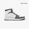 right outside of high-top leather sneakers