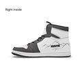right inside of high-top leather sneakers