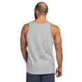 closeup back view of men's tank top - grey