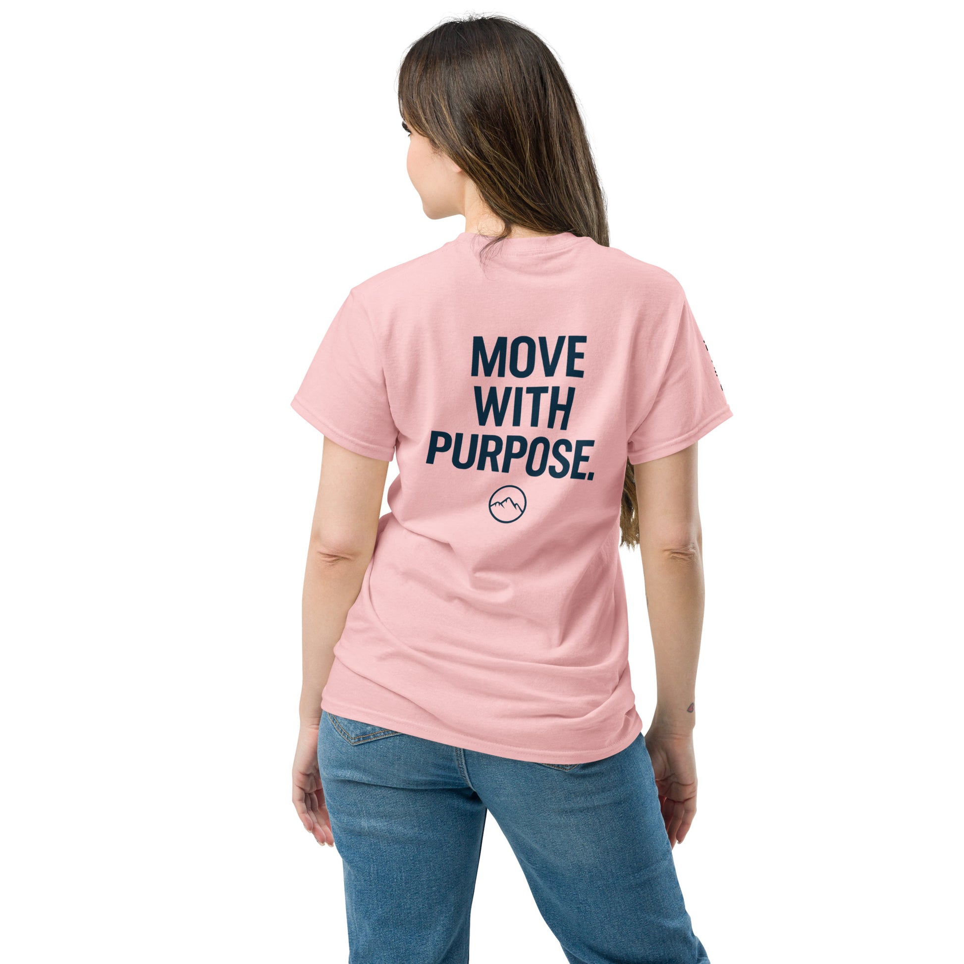 back view of light pink classic tee