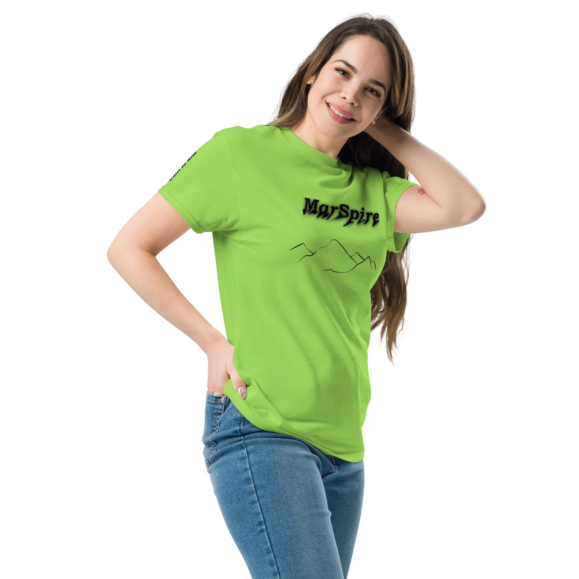 woman wearing lime classic tee