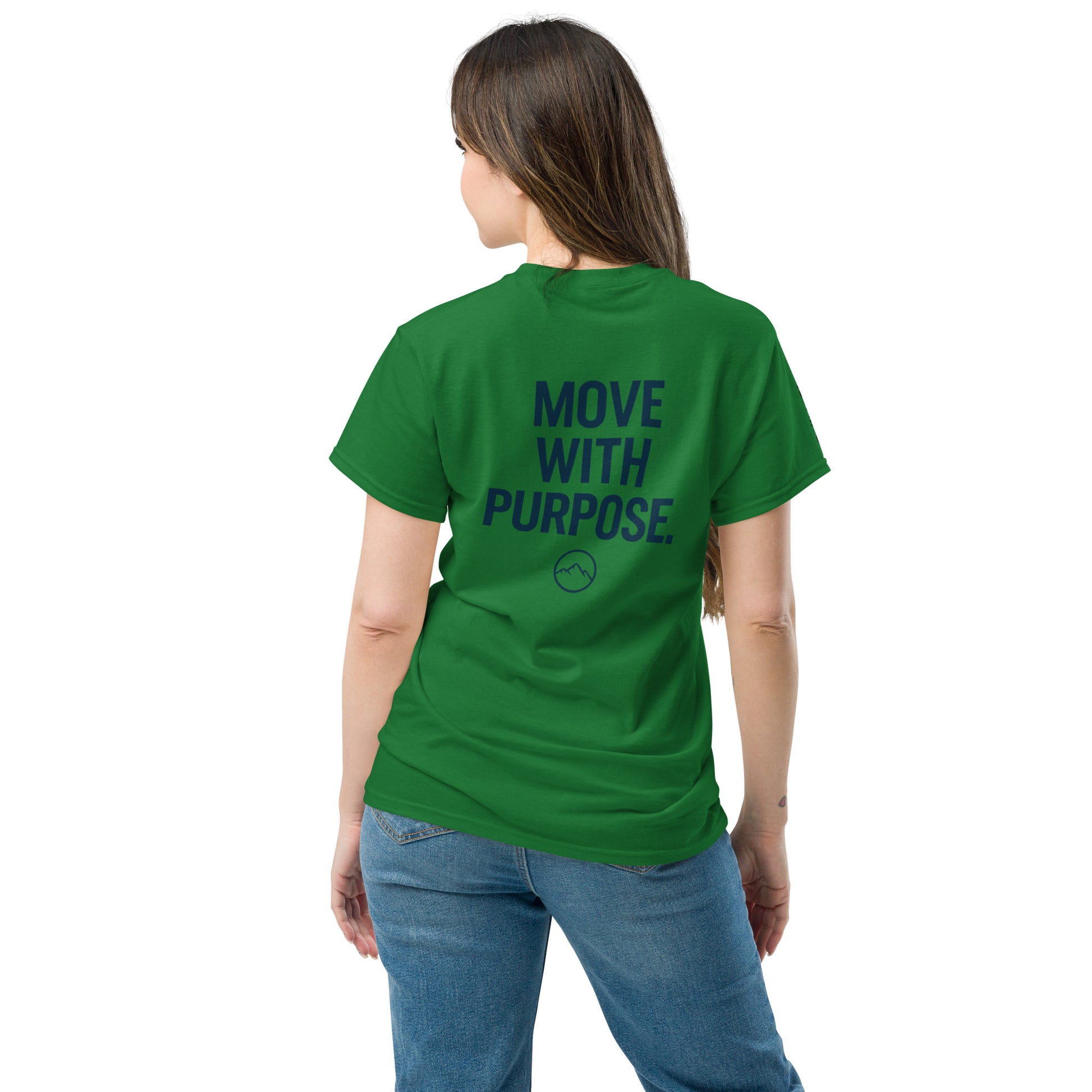back view of turf green classic tee