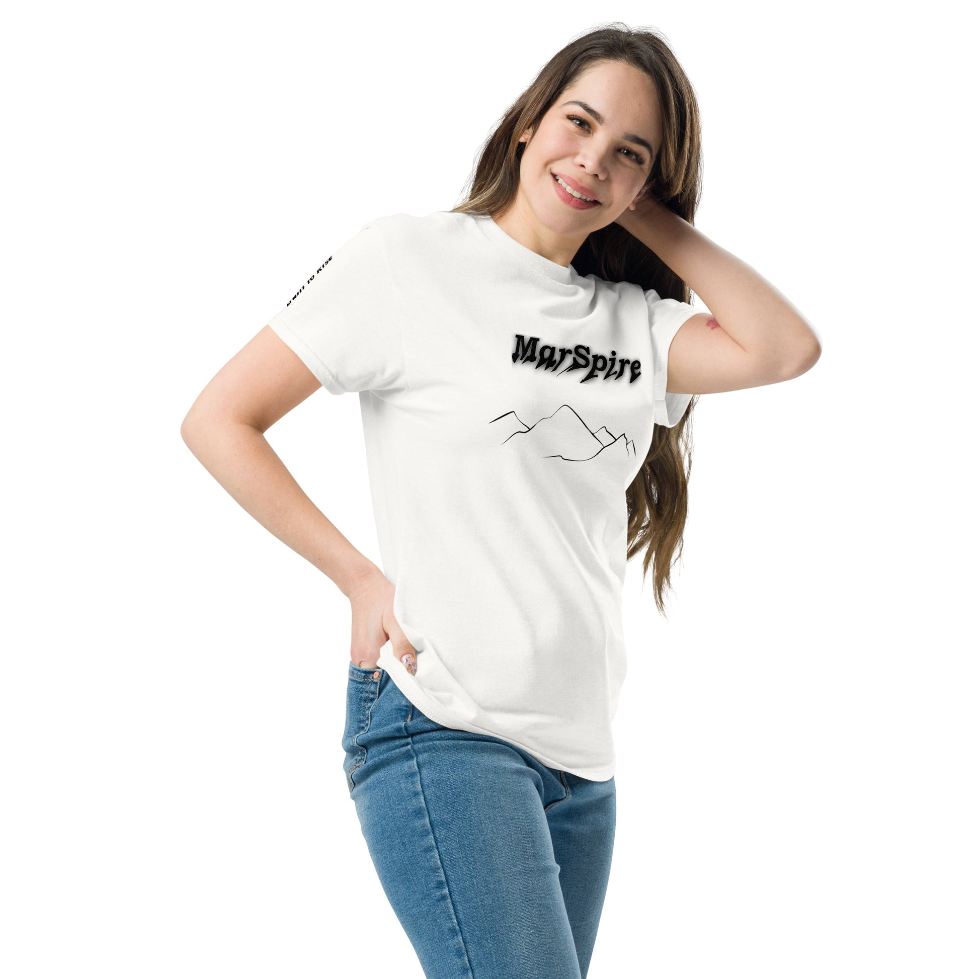woman wearing white classic tee