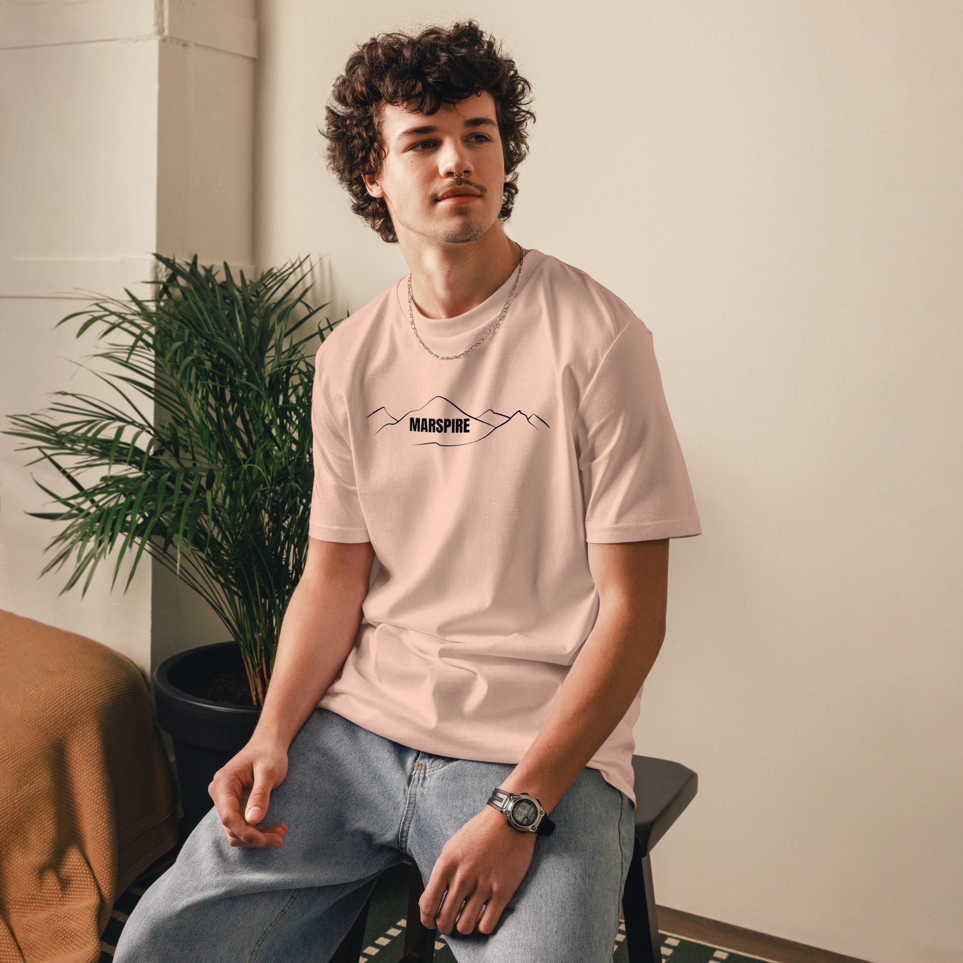 person wearing fraiche peche cotton t-shirt