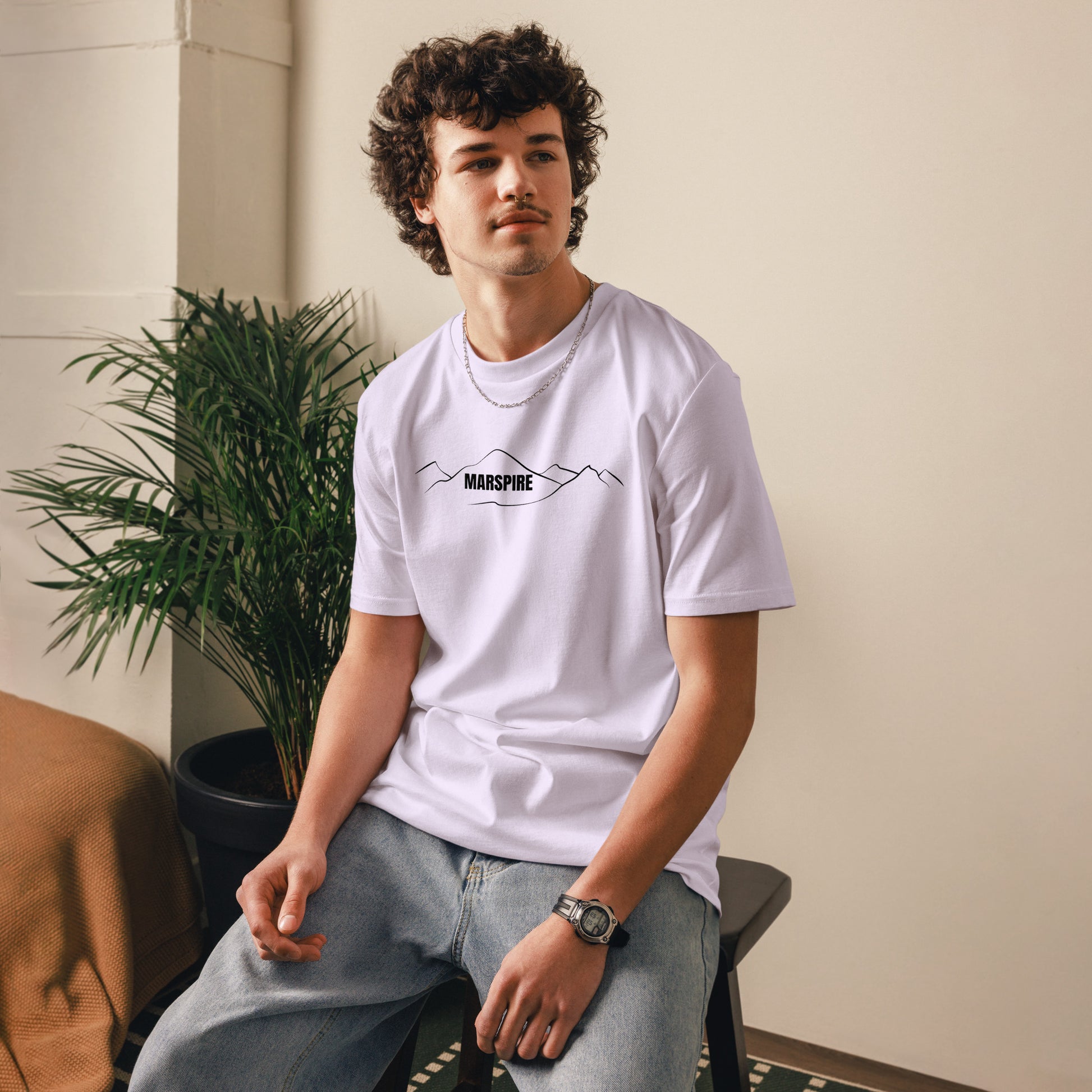 person wearing lavender cotton t-shirt