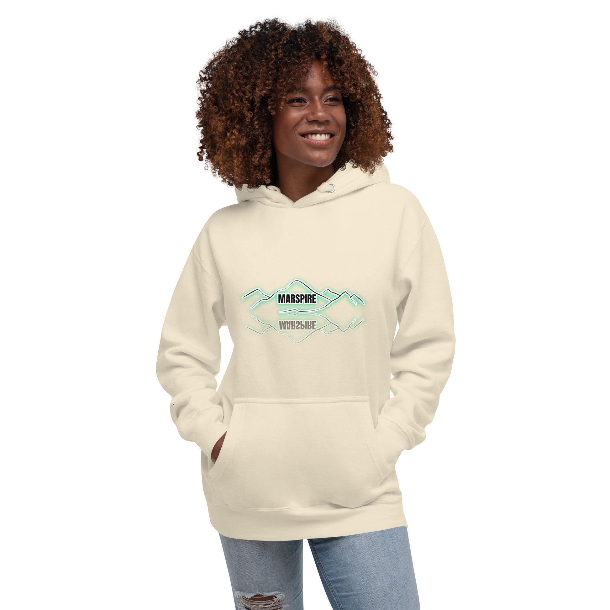 lightweight hoodie in bone colour - side view