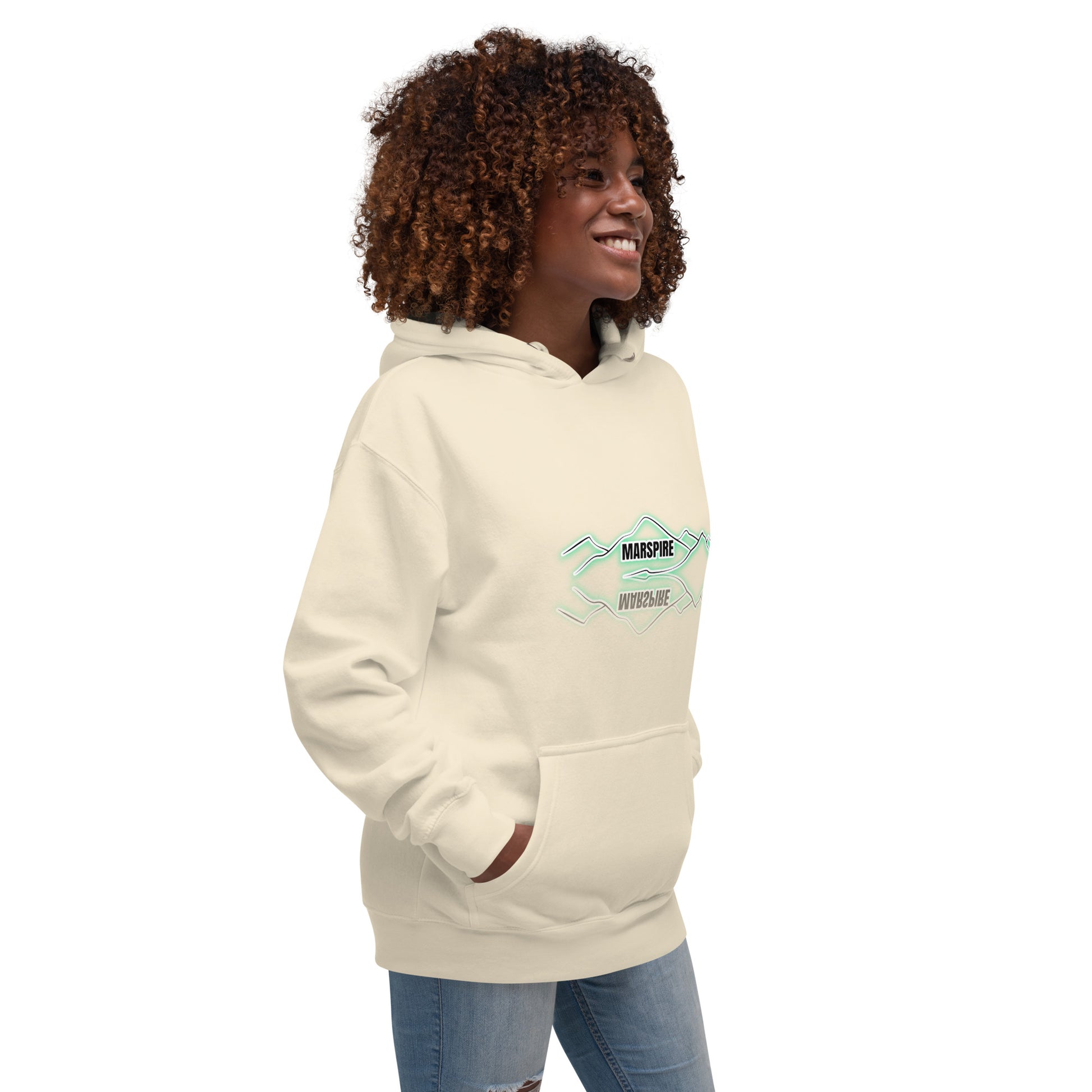 lightweight hoodie in bone colour - side