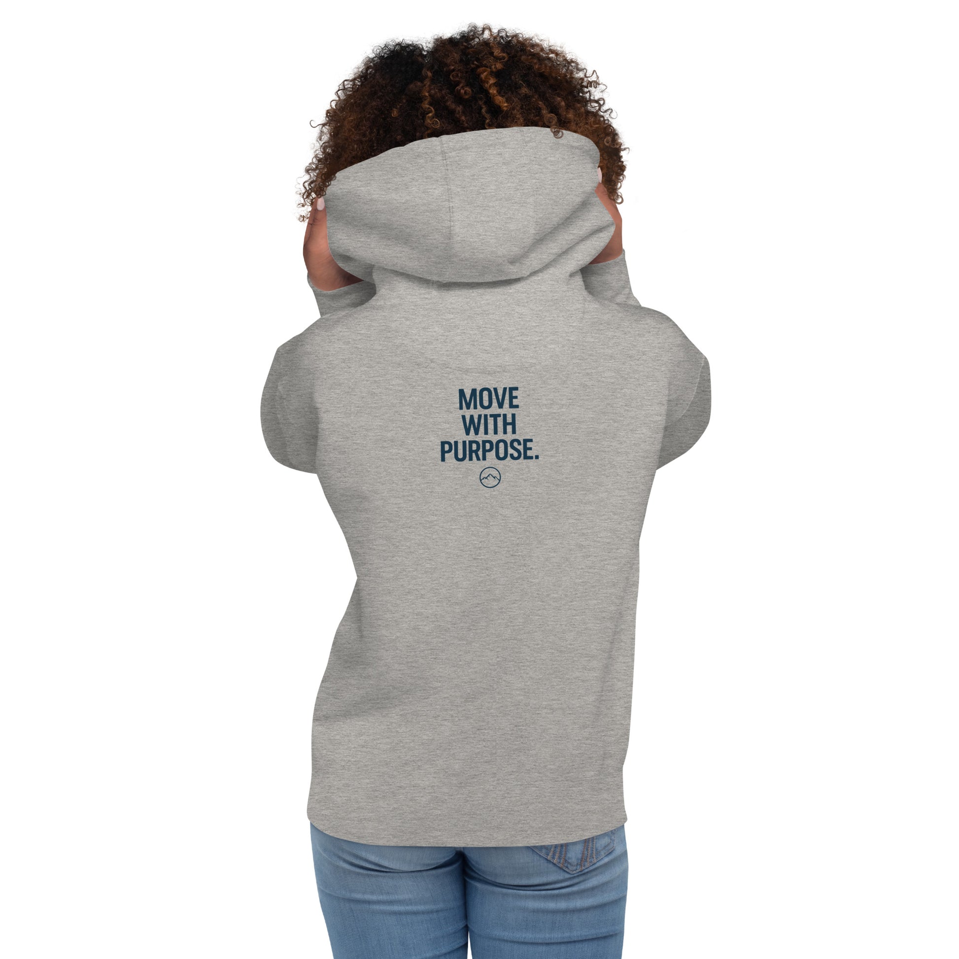 lightweight hoodie in grey - back view