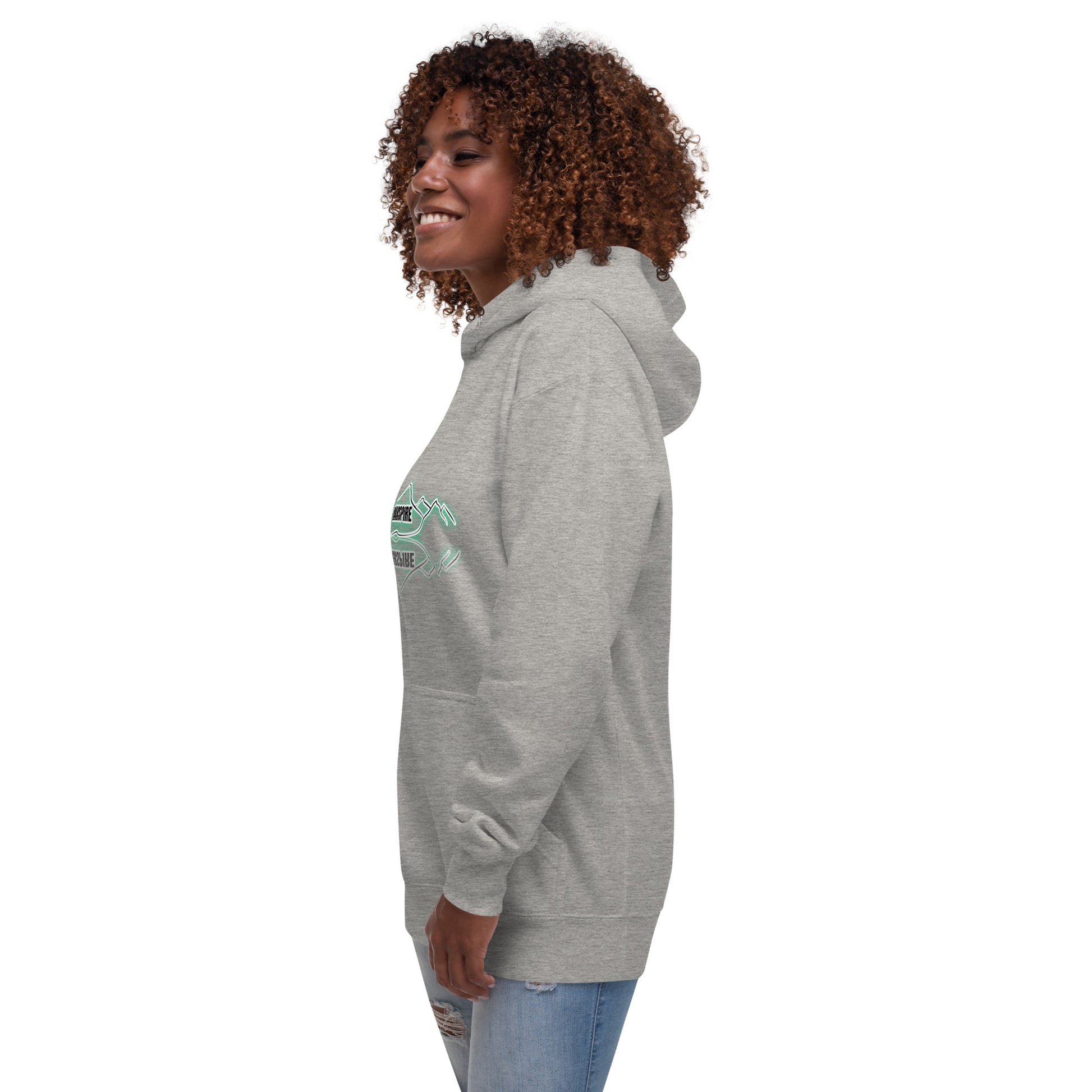 lightweight hoodie in grey -left view