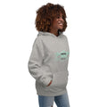 lightweight hoodie in grey - side view