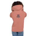 lightweight hoodie in dusty rose back view