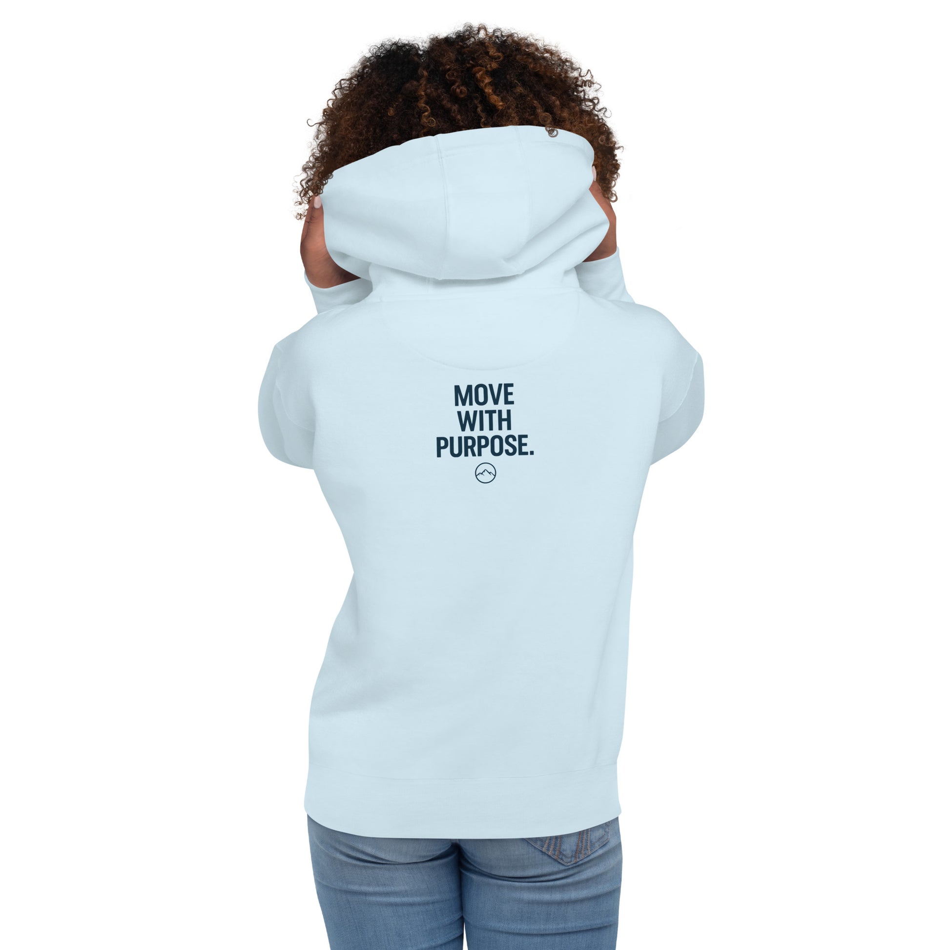 lightweight hoodie in sky blue - back view