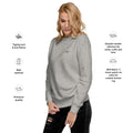 left view of carbon grey long sleeve sweatshirt
