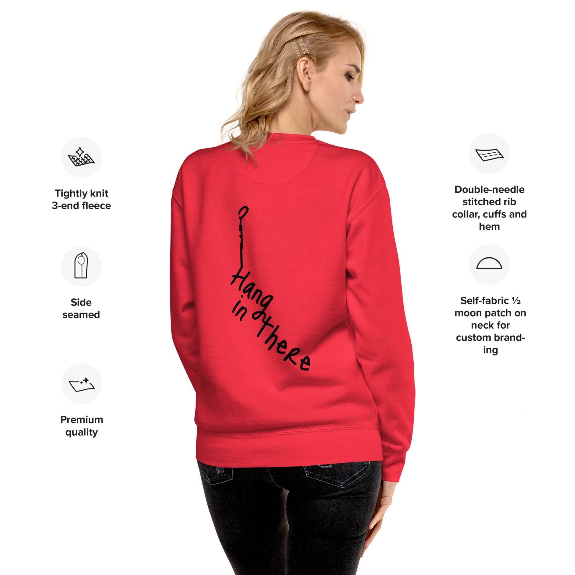back view of team red long sleeve sweatshirt