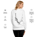 back view of white long sleeve sweatshirt