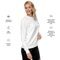 right view of white long sleeve sweatshirt