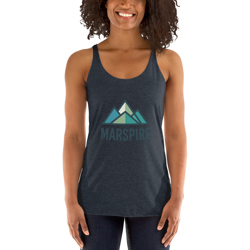 front view of vintage navy women's racerback tank tops