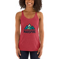front view of vintage red women's racerback tank tops