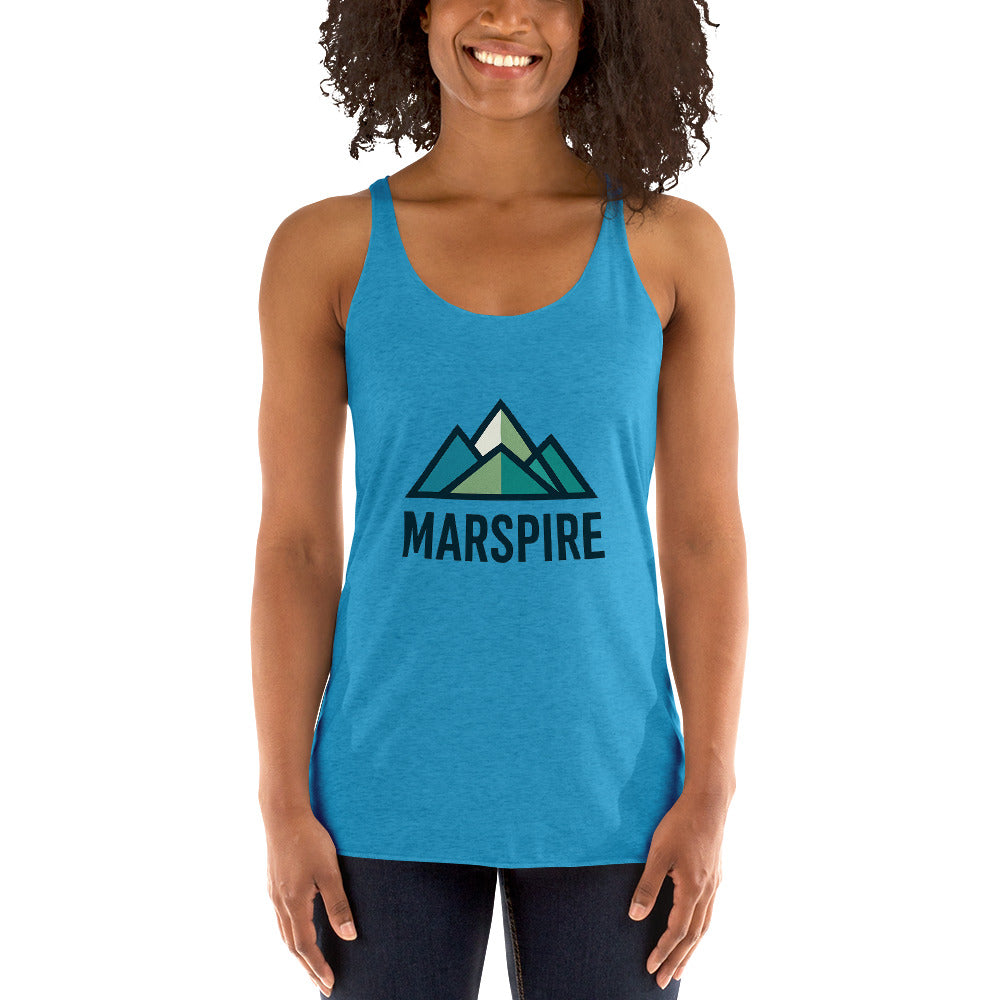 front view of vintage turquoise women's racerback tank tops