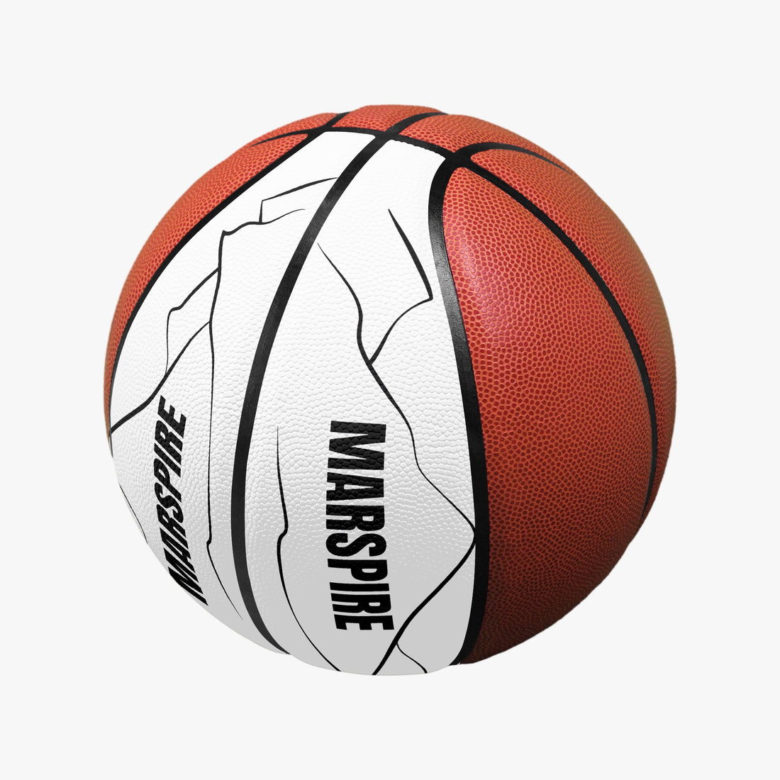 closeup of leather basketball