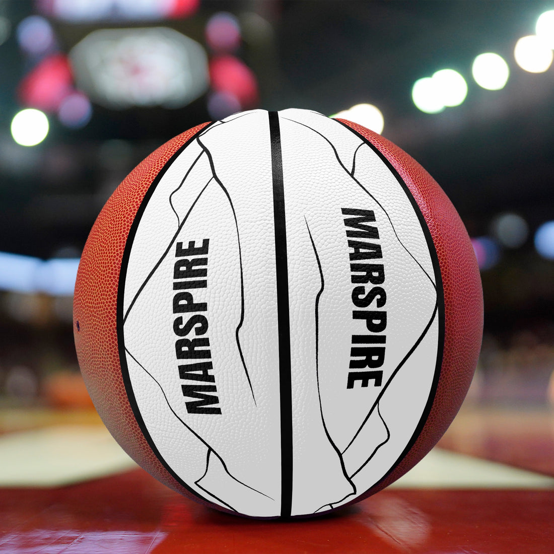 closeup of leather basketball