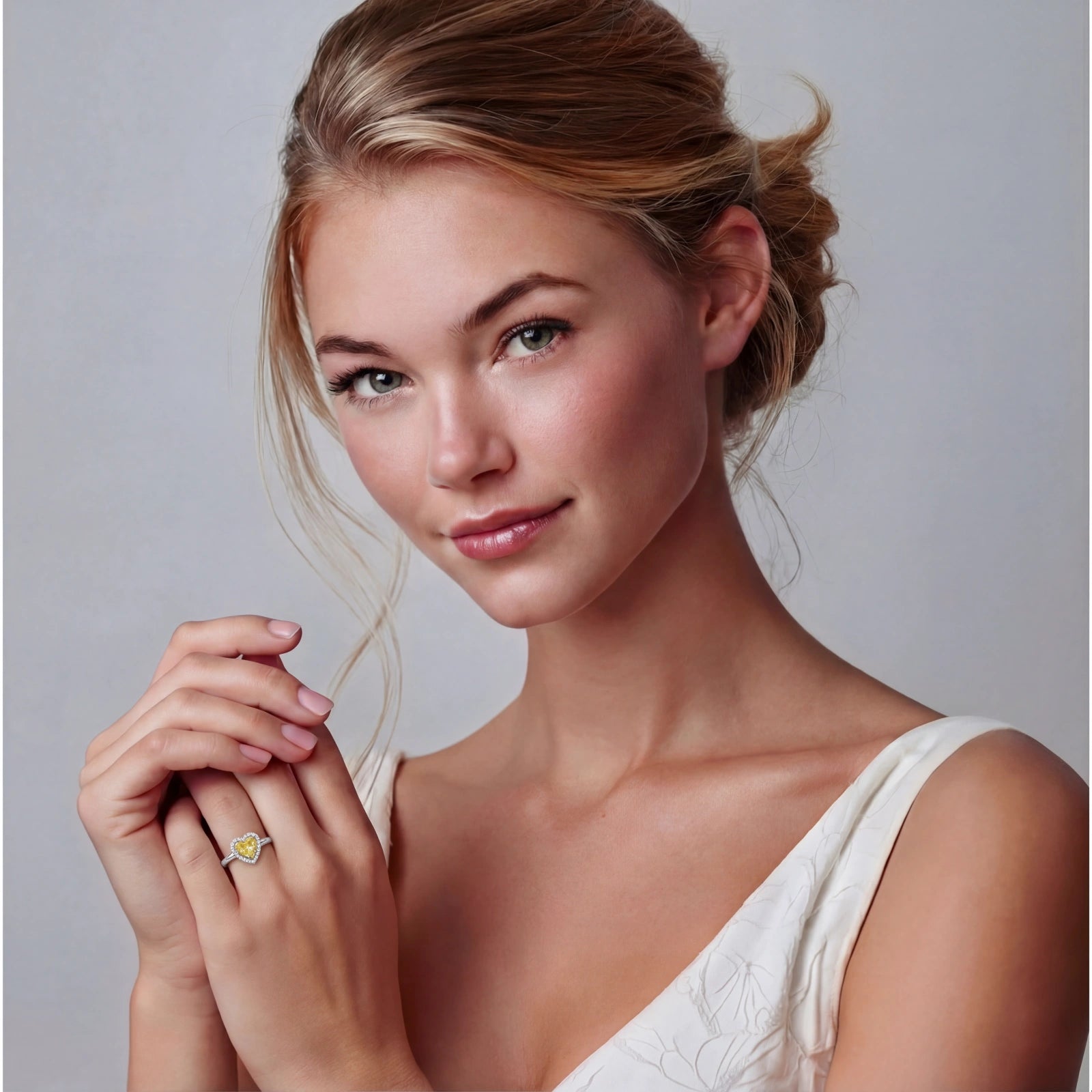 Goldener Herz-Heiligenschein-Ring