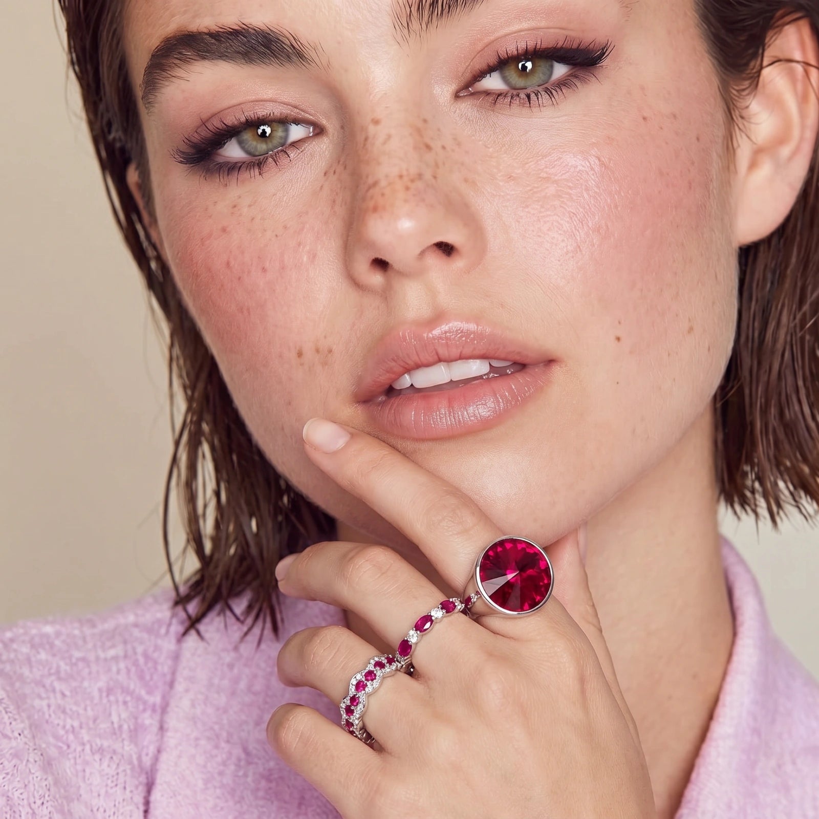 Burgundy Fire Statement Ring