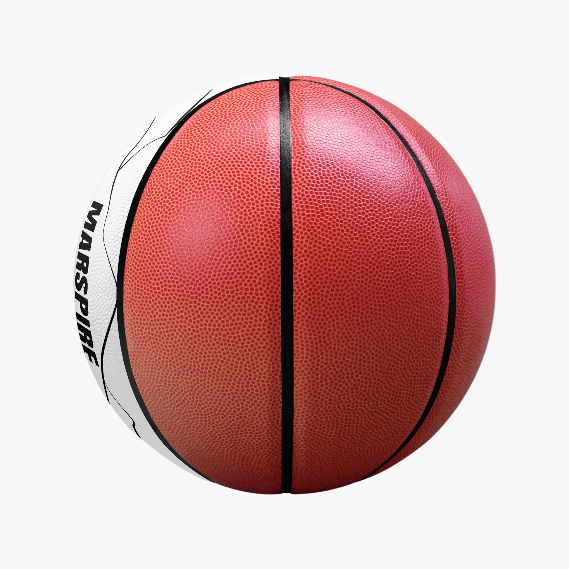 marspire logo printed on leather basketball - back view